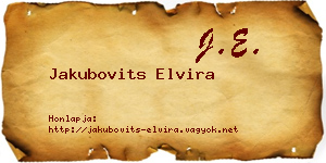 Jakubovits Elvira névjegykártya